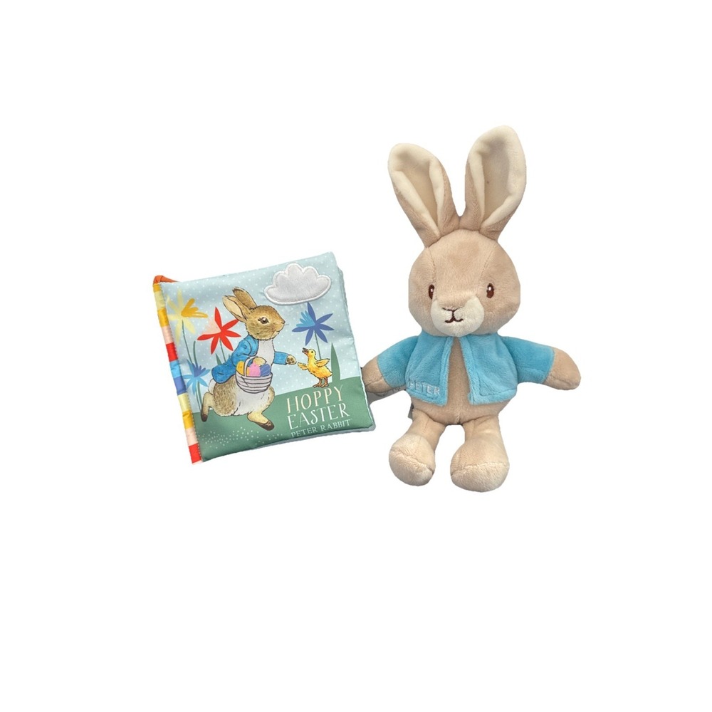 Peter Rabbit Hoppy Easter Soft Crinkle Book With Clip‎ & Peter Rabbit Blue Plush